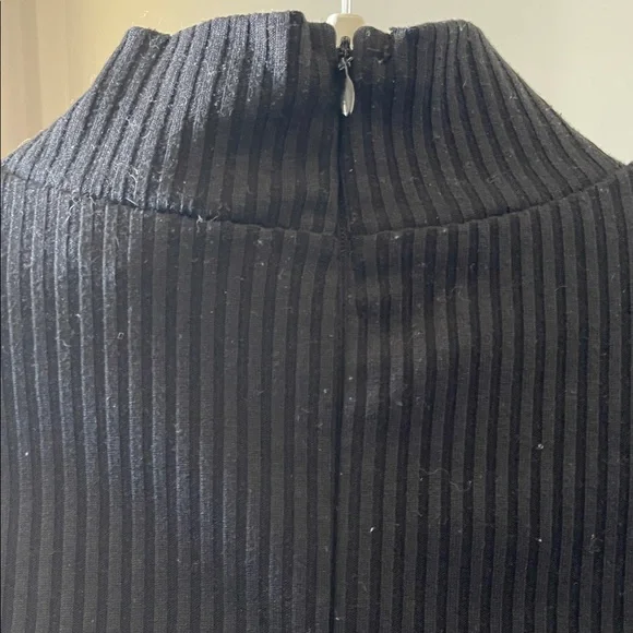 Princess Polly Black Ribbed Mock Neck Long Sleeve Dress - Size 2 - Picture 4 of 5
